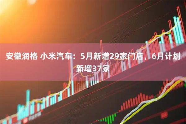 安徽润格 小米汽车：5月新增29家门店，6月计划新增37家