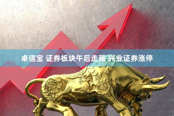 卓信宝 证券板块午后走强 兴业证券涨停