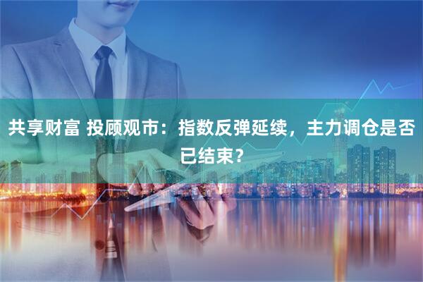 共享财富 投顾观市：指数反弹延续，主力调仓是否已结束？