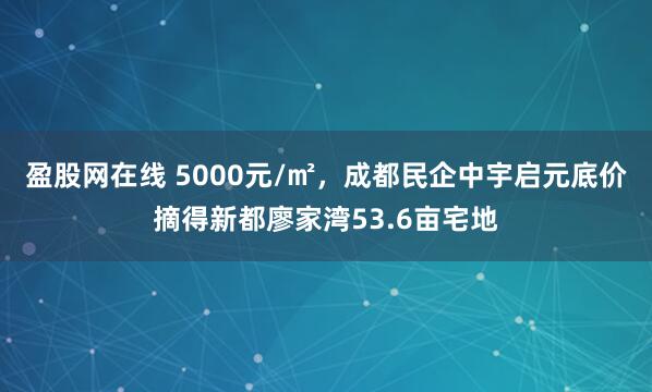 盈股网在线 5000元/㎡，成都民企中宇启元底价摘得新都廖家湾53.6亩宅地